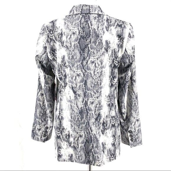 Vince Camuto Black White Gray Snake Skin Print Blazer Jacket Sz 12 NWT - Picture 4 of 16